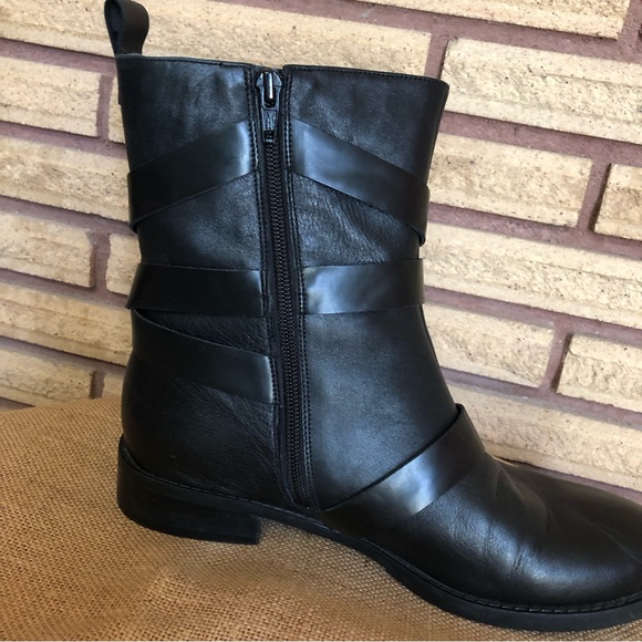 Black Leather Ankle Boots - Size 8.5 - 8 1/2 - Nine West - Black Booties - Picture 11 of 15